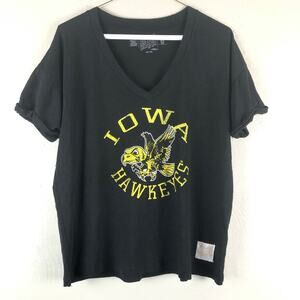 Original Retro Brand Black Yellow University Iowa Hawkeye Herkey Graphic T Shirt